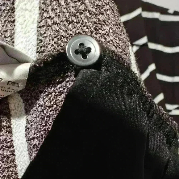 Dress Small Courier Break Stripe Black White Pockets Button Down - Picture 12 of 14